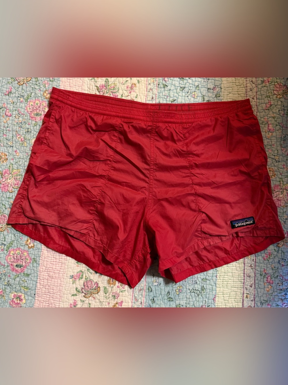 VTG 80s 90s Patagonia Baggies Silkie Shorts Nylon Swim Trunks Red SM